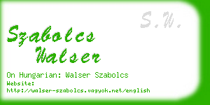 szabolcs walser business card